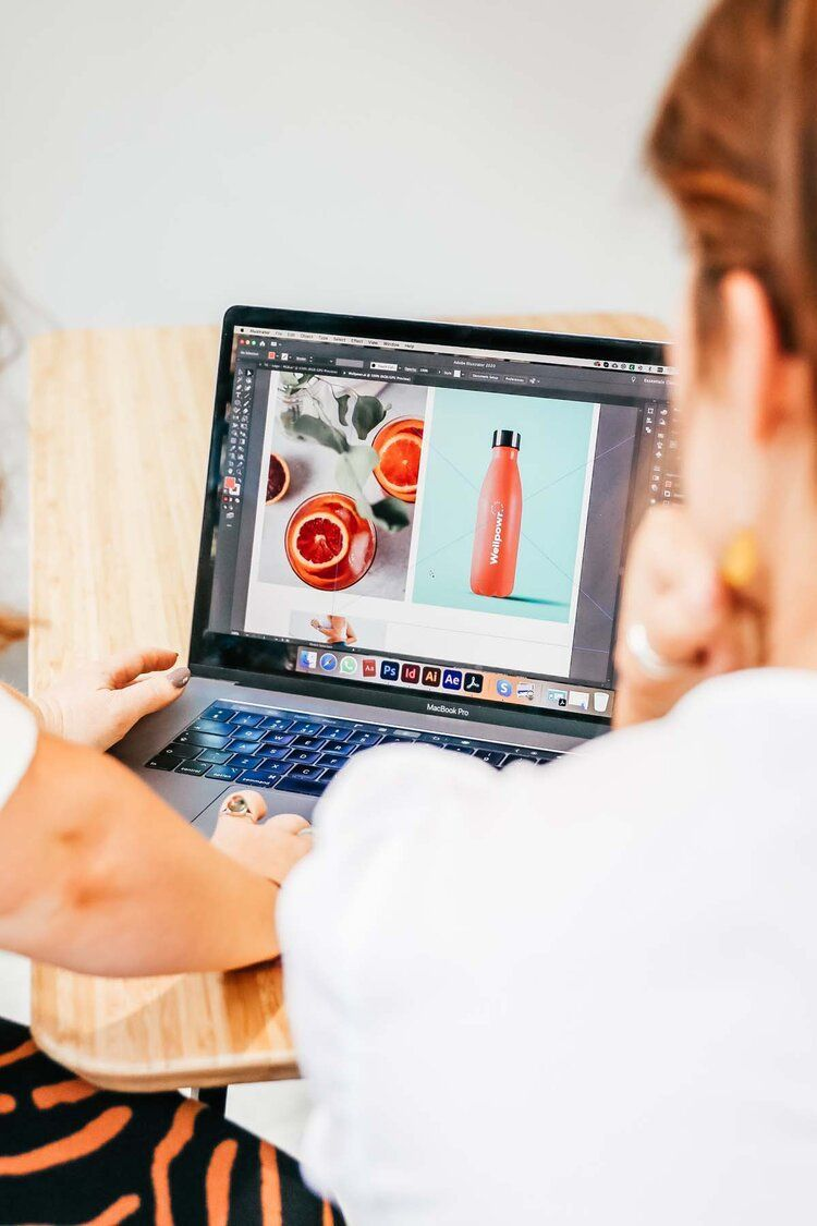 Sandy working on a Salty Design & Co. project.