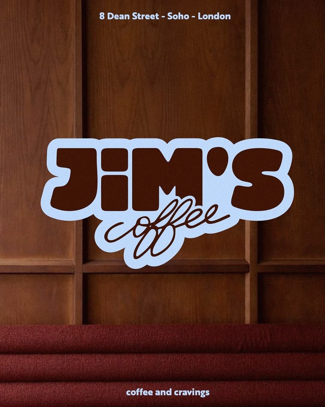 Identité Jim's Coffee intégrée dans un intérieur chaleureux