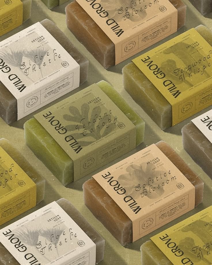 Packaging de savons artisanaux Wild Grove