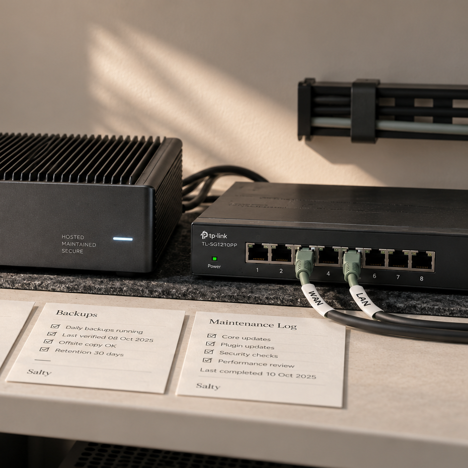 Hosting infrastructure and website monitoring.