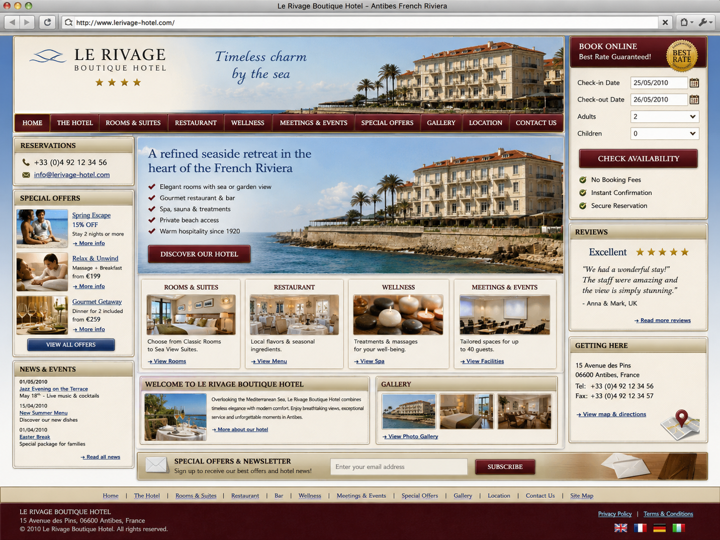 Example interface before redesign.